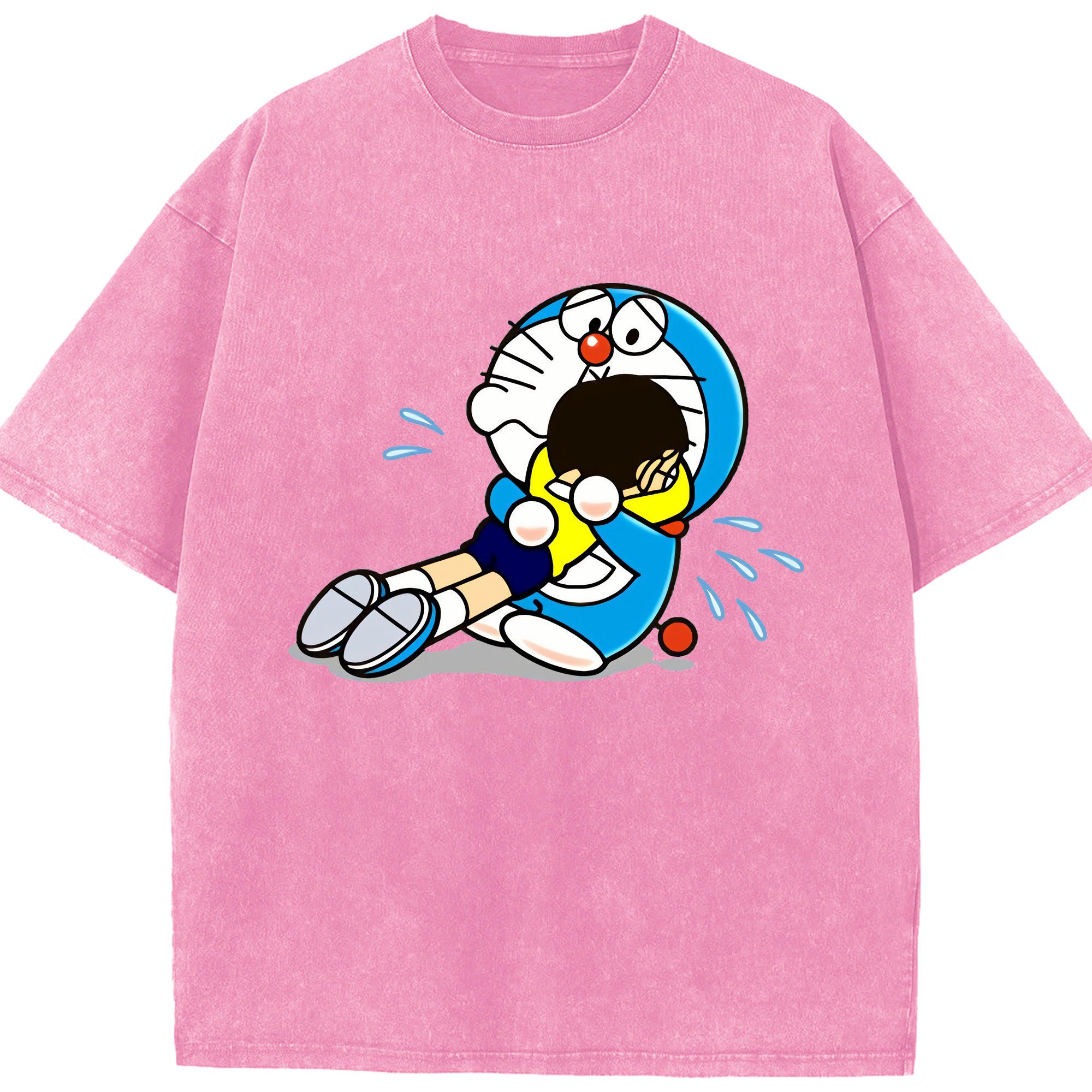 （画像用） ドラえもん Doraemon 綿100% ヴィンテージ風 半袖Tシャツ（フロントプリント）